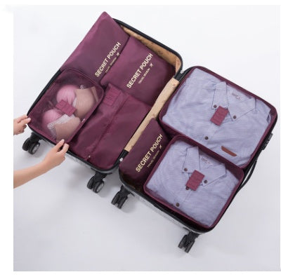 Durable Waterproof Nylon Packing Cube Travel Organizer Bag Women dealsniper-net Wine red