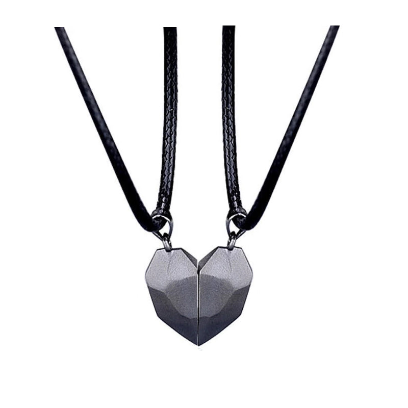 Creative Magnet Necklace Love Heart Broken Jewelry Gym From House Black pendant necklace