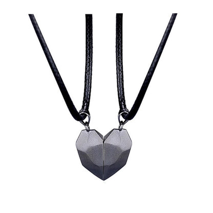 Creative Magnet Necklace Love Heart Broken Jewelry Gym From House Black pendant necklace