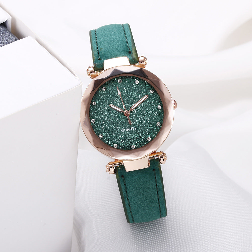 Casual Women Romantic Starry Sky Wrist Watch Leather Jewelry dealsniper-net Green