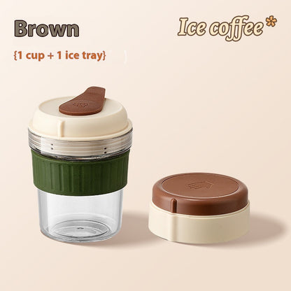 500ML Iced Brew Coffee Cup With Ice Cube Tray Kitchen dealsniper-net Cold Cup With A Ice Tray 500ML