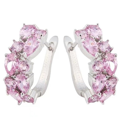 Diamond Crystal Zircon Ear Clip Affordable Earrings Jewelry dealsniper-net Pink