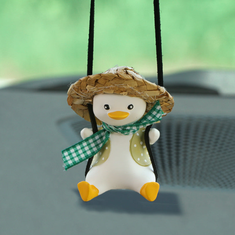 Car Pendant Cute Anime Little Duck Swing Auto Rearview Mirror Vehicle dealsniper-net Green duck