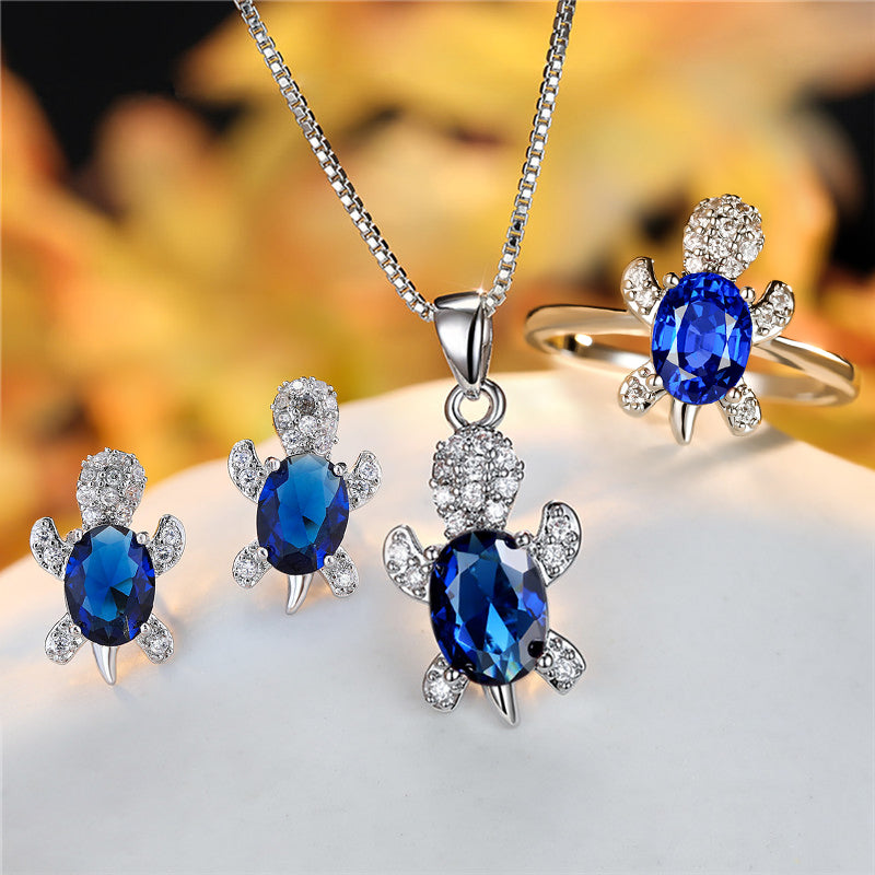 Fashion Oval Zircon Pendant Turtle Shape Necklaces Jewelry Gym From House