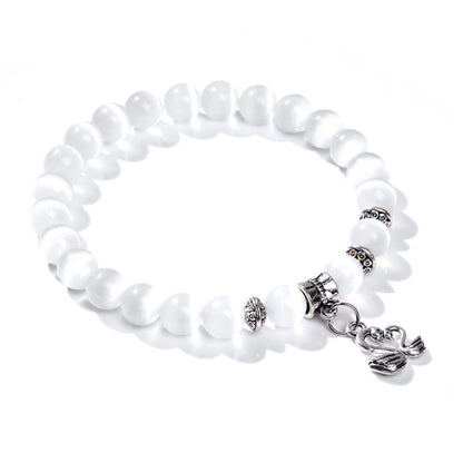 Lover White Beads Bracelet:tm: Jewelry dealsniper-net Swan 17cm