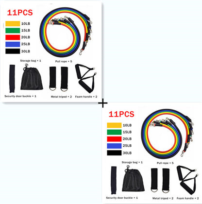 Fitness Rally Elastic Rope Resistance Band Sports DealSniper.net 2 sets 11pcs