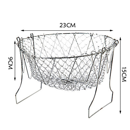 Stainless Steel Deep-fried Kitchen French Fries Tools Drain Kitchen DealSniper.net 304 Fry Basket Bagged