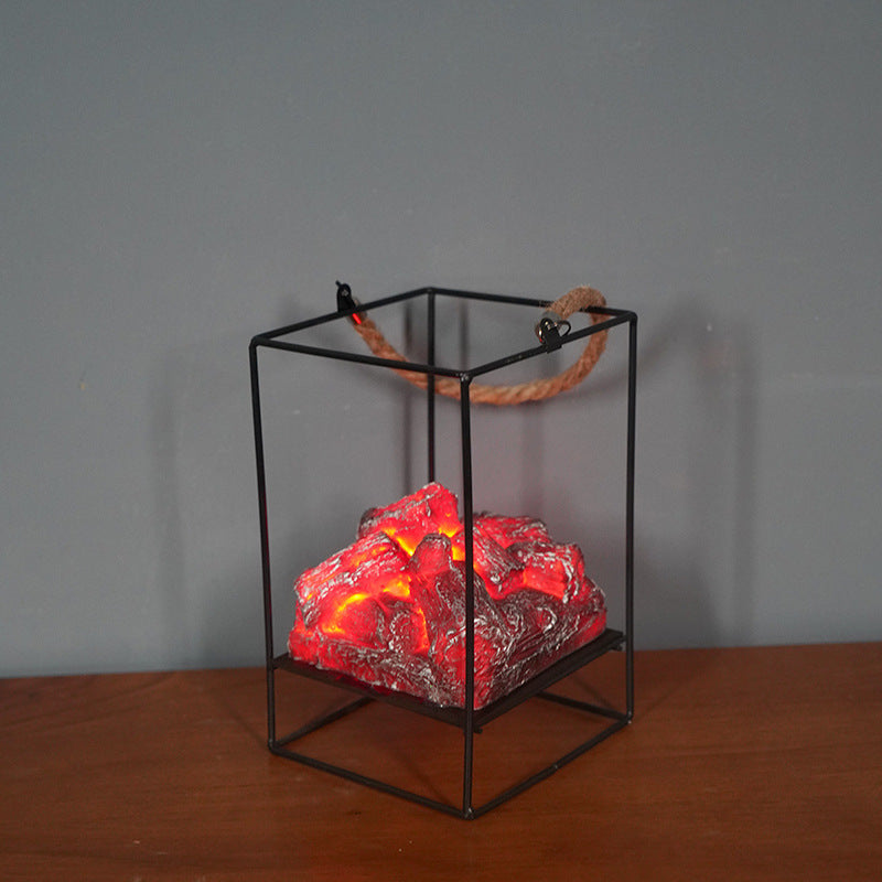LED Flame Light Home Simulated Charcoal Fireplace Lamp Home Decor Gym From House Charcoal B
