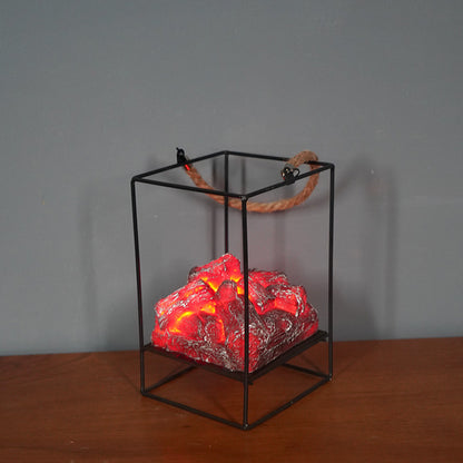 LED Flame Light Home Simulated Charcoal Fireplace Lamp Home Decor Gym From House Charcoal B