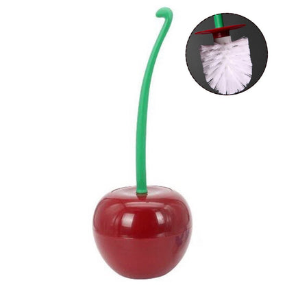 Long Handle Soft Hair Household Toilet Brush Cherry Toilet Brush Kitchen dealsniper-net Burgundy white brush head