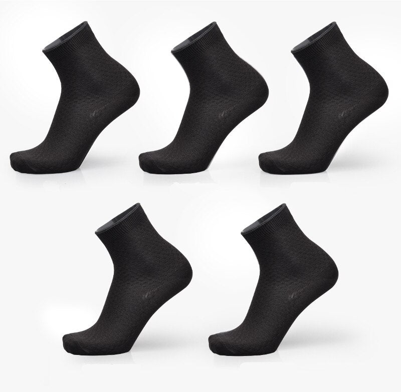 Socks men's new bamboo fiber men's socks Men dealsniper-net 5Black