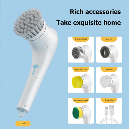 Multifunctional Electric Handheld Kitchen Dishwashing Brush Kitchen dealsniper-net White USB