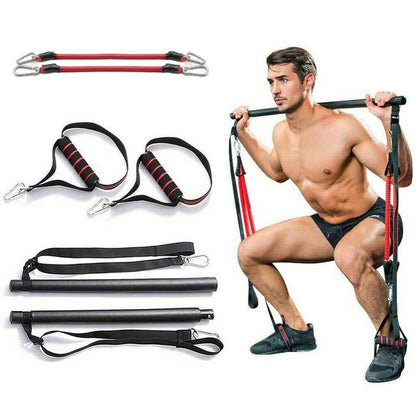 Pilates Bar Kit With Resistance Bands Portable Home Gym