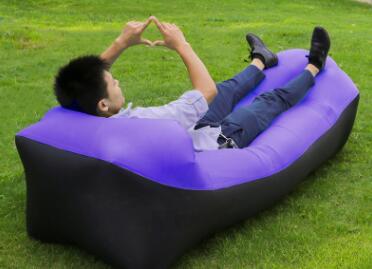 Outdoor Air Sofa Fast Inflatable Laybag Hangout Lounger Beach Air Bed Outdoor dealsniper-net Purpleblack