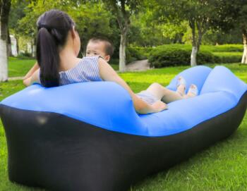 Outdoor Air Sofa Fast Inflatable Laybag Hangout Lounger Beach Air Bed Outdoor dealsniper-net Blueblack