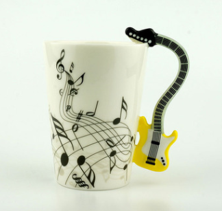 Creative Music Violin Style Guitar Ceramic Mug Coffee Tea Gifts