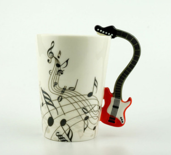 Creative Music Violin Style Guitar Ceramic Mug Coffee Tea Gifts