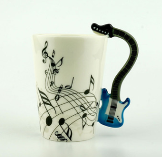 Creative Music Violin Style Guitar Ceramic Mug Coffee Tea Gifts