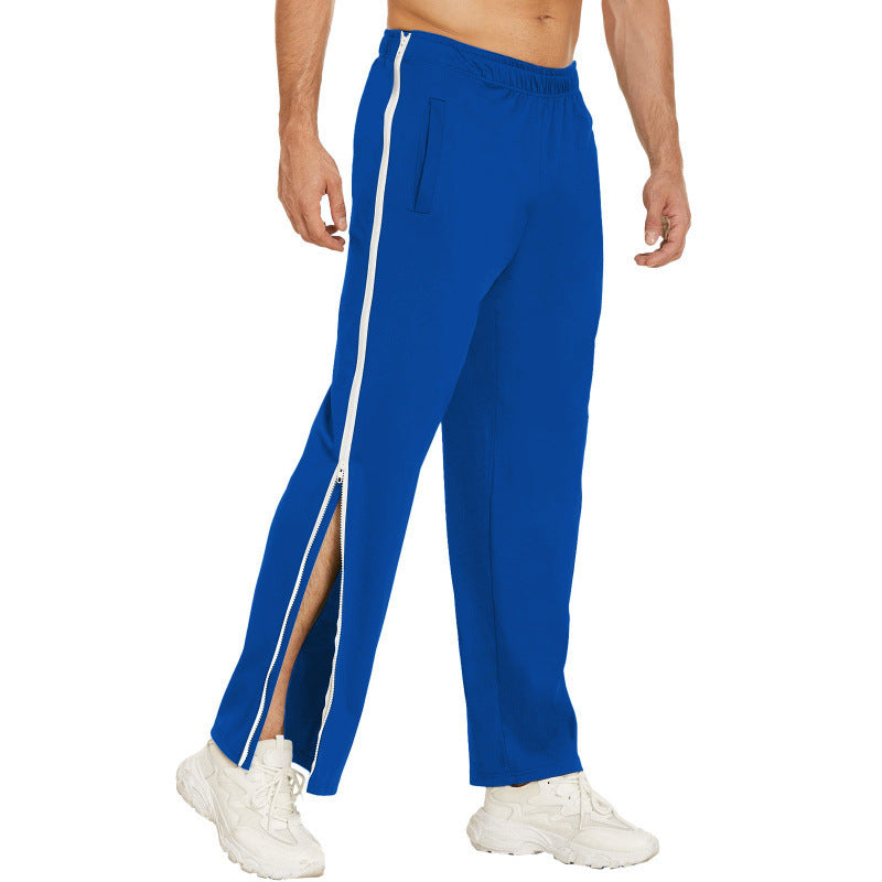Men Trendy Zip Tearaway Basketball Sweatpants Loose Sports Men Gym From House