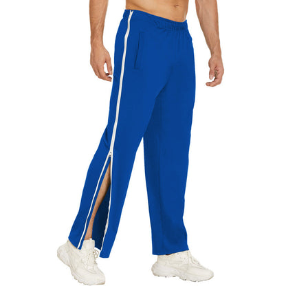 Men Trendy Zip Tearaway Basketball Sweatpants Loose Sports Men Gym From House