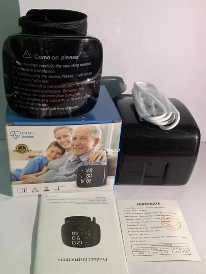 Wrist Sphygmomanometer Rechargeable Blood Pressure Meter Wrist Health Gym From House Wrist Black Spanish Voice USB