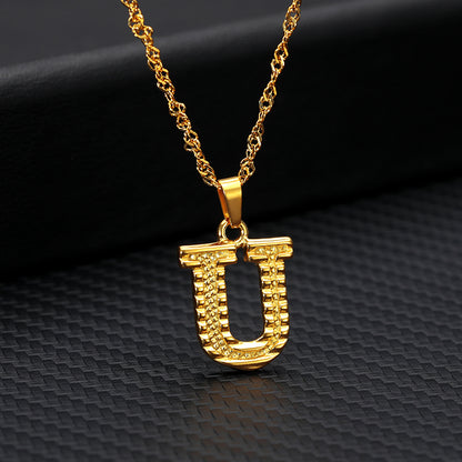 26 letters gold-plated pendant necklace Jewelry dealsniper-net U