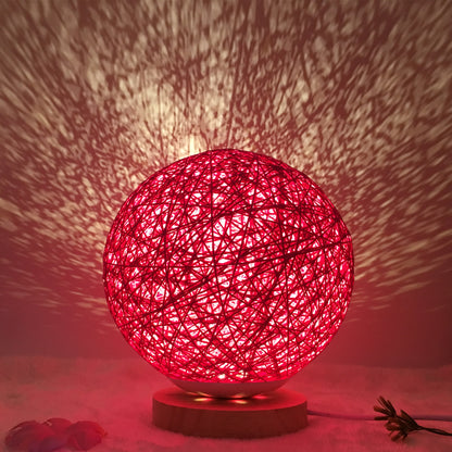 Creative Linen Table Lamp Novel and Unique LED Intelligent Home Decor Gym From House Red round Button 20cm