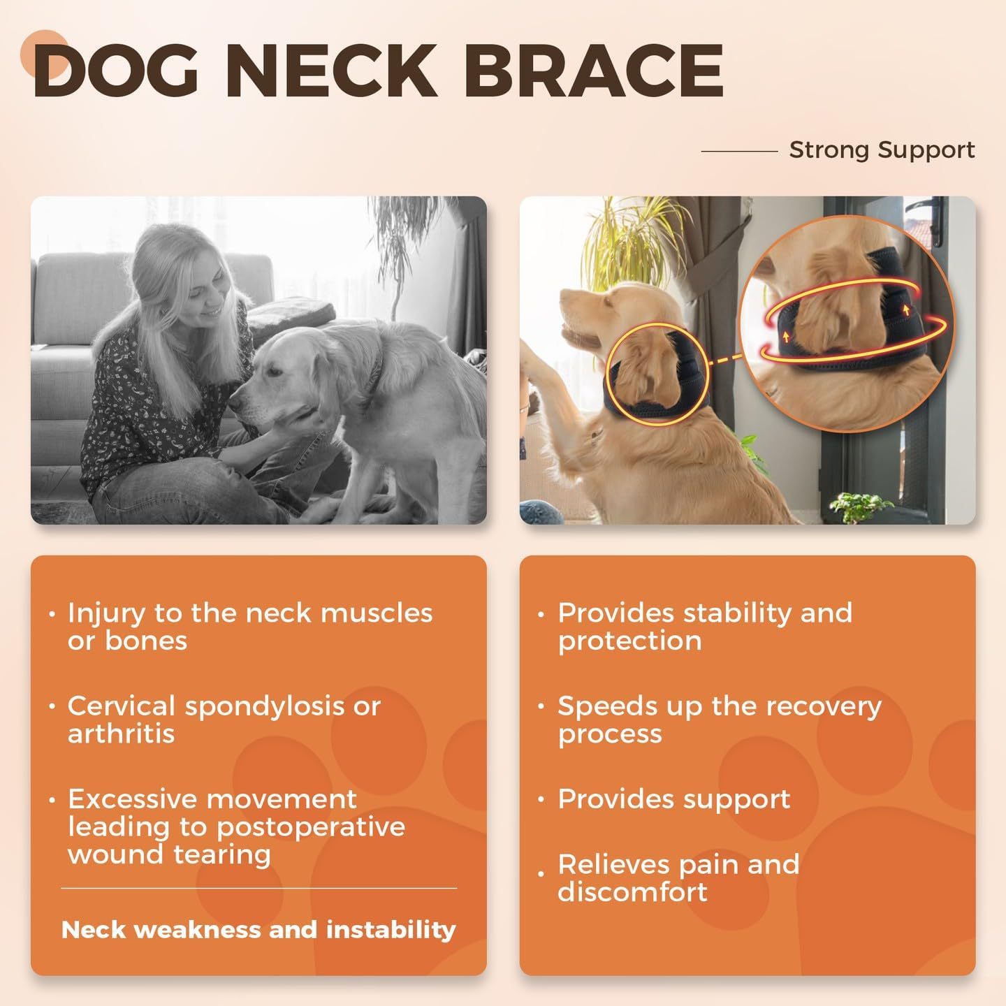 NEW Dog Support Collar Collar Anti-licking Sprained Pets Gym From House