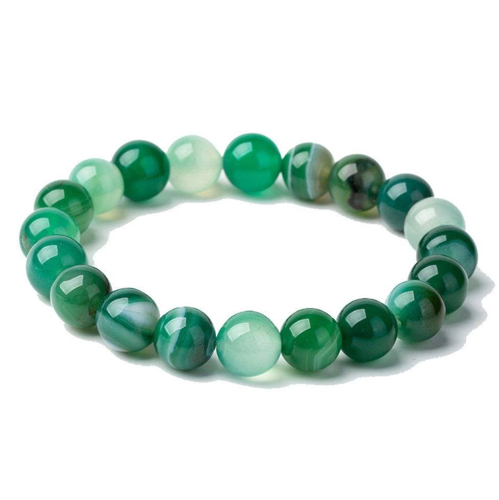 Handmade Black Lava Seven Chakra Healing Balance Beaded Bracelet Jewelry dealsniper-net Green1
