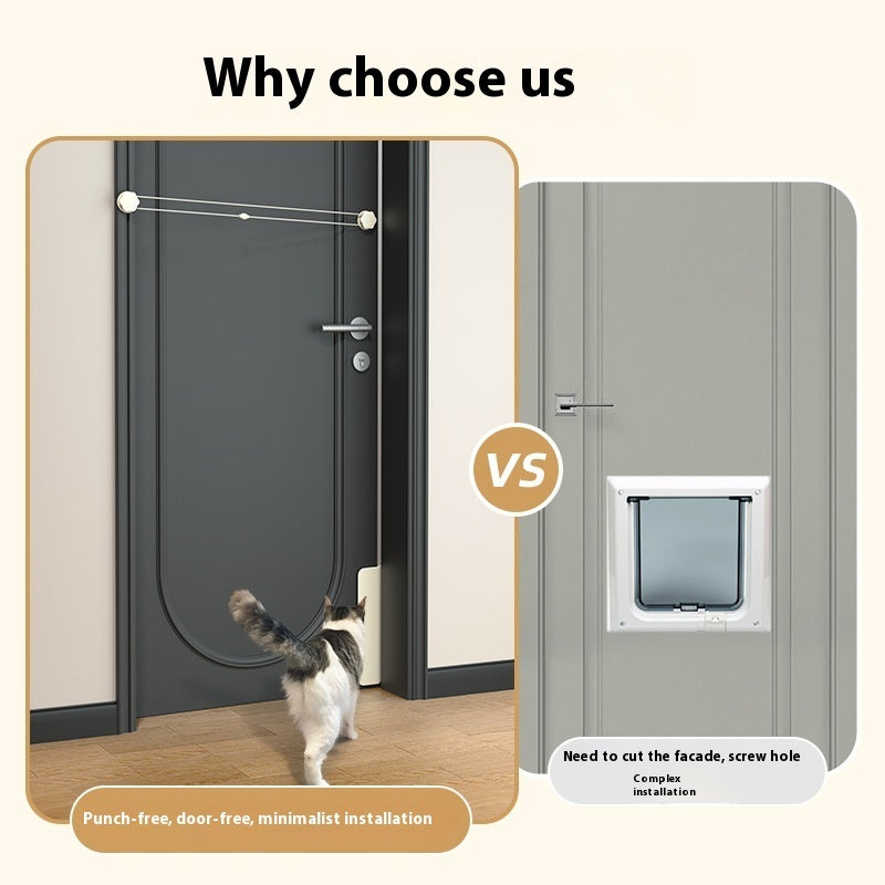 Cat Door Free Access Cat Two-way Self-closing Door Aid