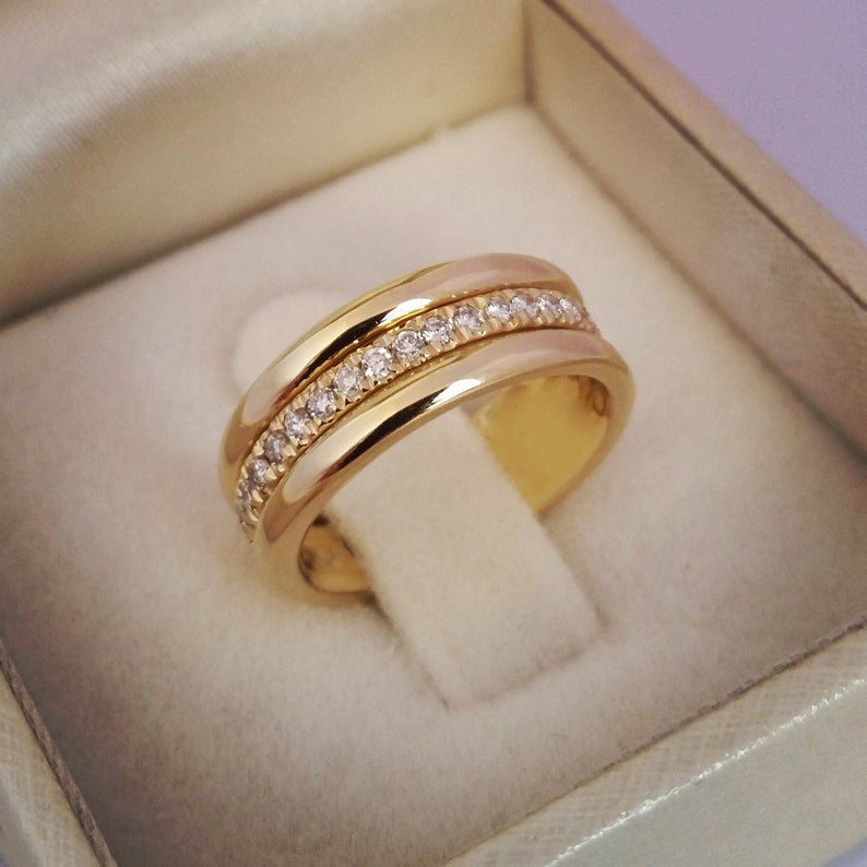 Simple Golden Sliver Rhinestones Ring Fashion Jewelry Gym From House Gold 10