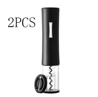 Electric Wine Opener Corkscrew Foil Cutter Set Kitchen Gym From House Black 2PCS