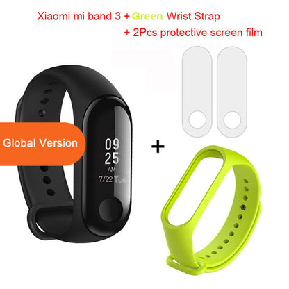 Global Version Xiaomi mi band 3 Fitness Tracker Smart Bracelet Jewelry Gym From House Add green wrist strap