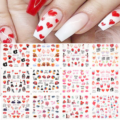 Love Lip Print Letter Nail Sticker Beauty dealsniper-net BN1549 1560