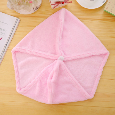 Korean version of coral fleece dry hair cap dry hair towel Women dealsniper-net Pink