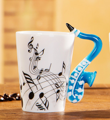 Creative Music Violin Style Guitar Ceramic Mug Coffee Tea Gifts