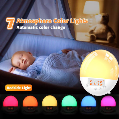 wifi voice control smart wake-up light alarm clock Home Decor dealsniper-net