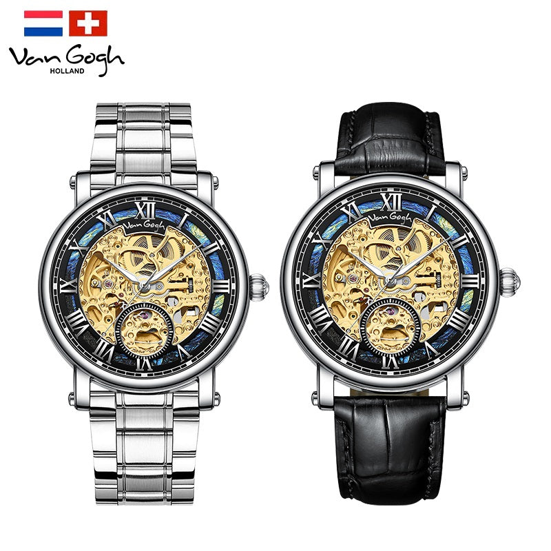 VAN GOGH Starry Night Series Blue Dial Skeleton Watch Jewelry DealSniper.net