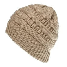 Mixed Color Knitted Wool Hat Ladies Non-labeled Ponytail Hat Women dealsniper-net Camel