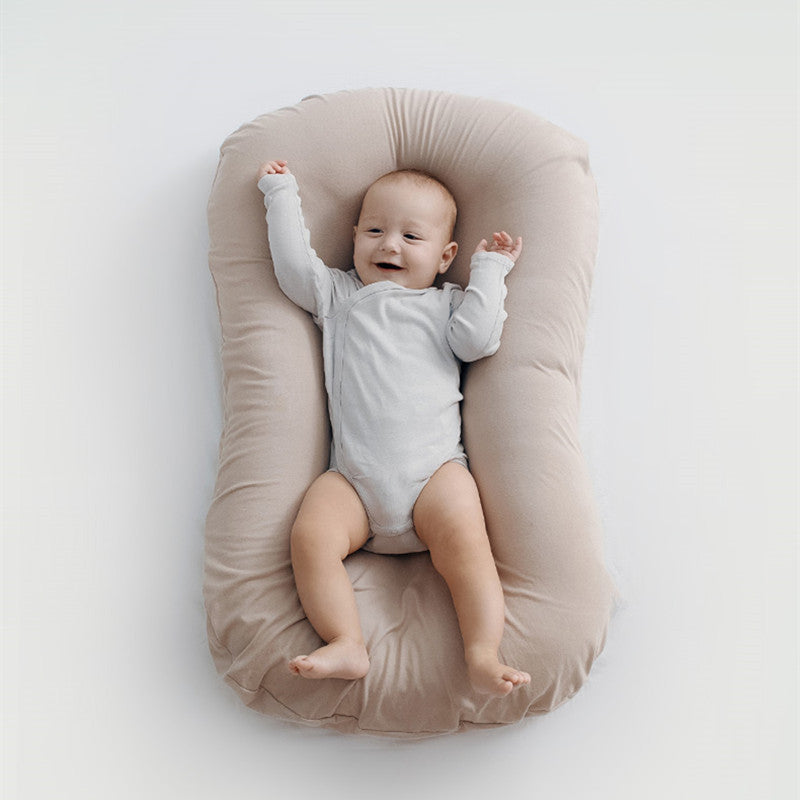 Baby Nest Bed Crib Newborn Baby Nest Cot Cribs Cushion Kids DealSniper.net Beige 45x75cm