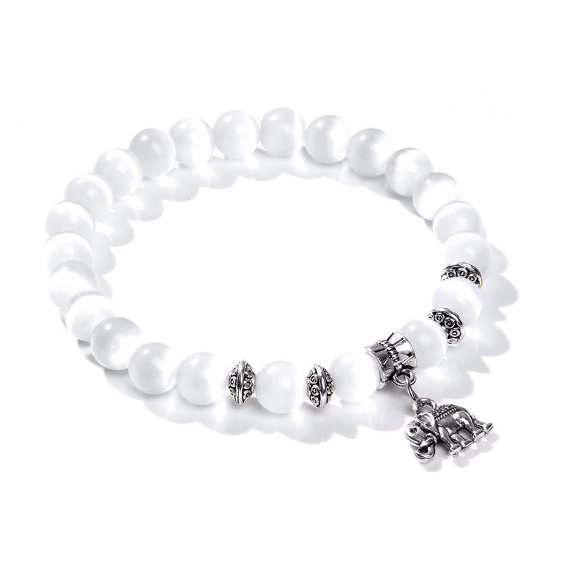 Lover White Beads Bracelet:tm: Jewelry dealsniper-net Elephant 17cm