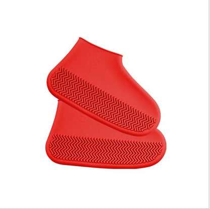 Men and women hiking slip wearable easy to carry silicone rain boots Sports dealsniper-net Red L