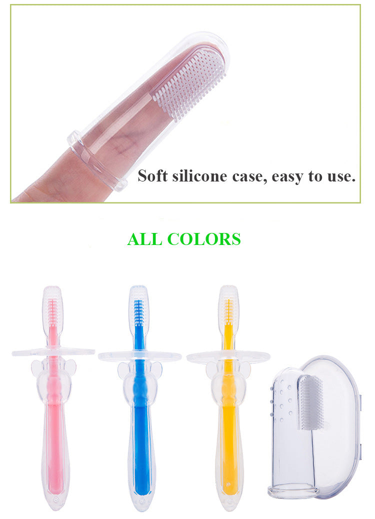 Silicone Baby Toothbrush Kids Teether Training Tool Clear Massager Kids dealsniper-net