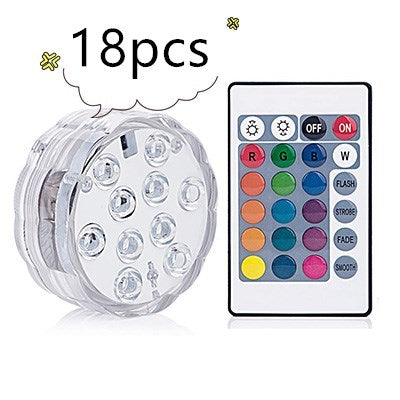 3 LEDs Underwater Light 16 Colors RGB IP68 Waterproof Swimming Pool Home Decor dealsniper-net Q18pcs with controller