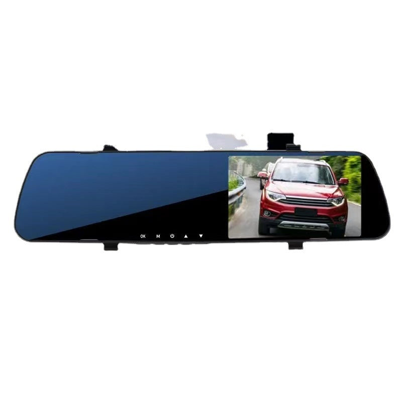 1080P HD Rearview Mirror Driving Recorder Vehicle DealSniper.net Black edged dual lens 4.3inch