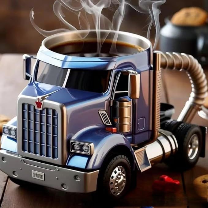 Durable Truck Coffee Mug Semi Truck Handcrafted Coffee Cup