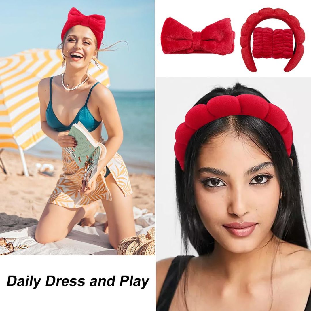 The Headband Bracelet Is A Four-piece Headband Set Of Bright Red Beauty dealsniper-net