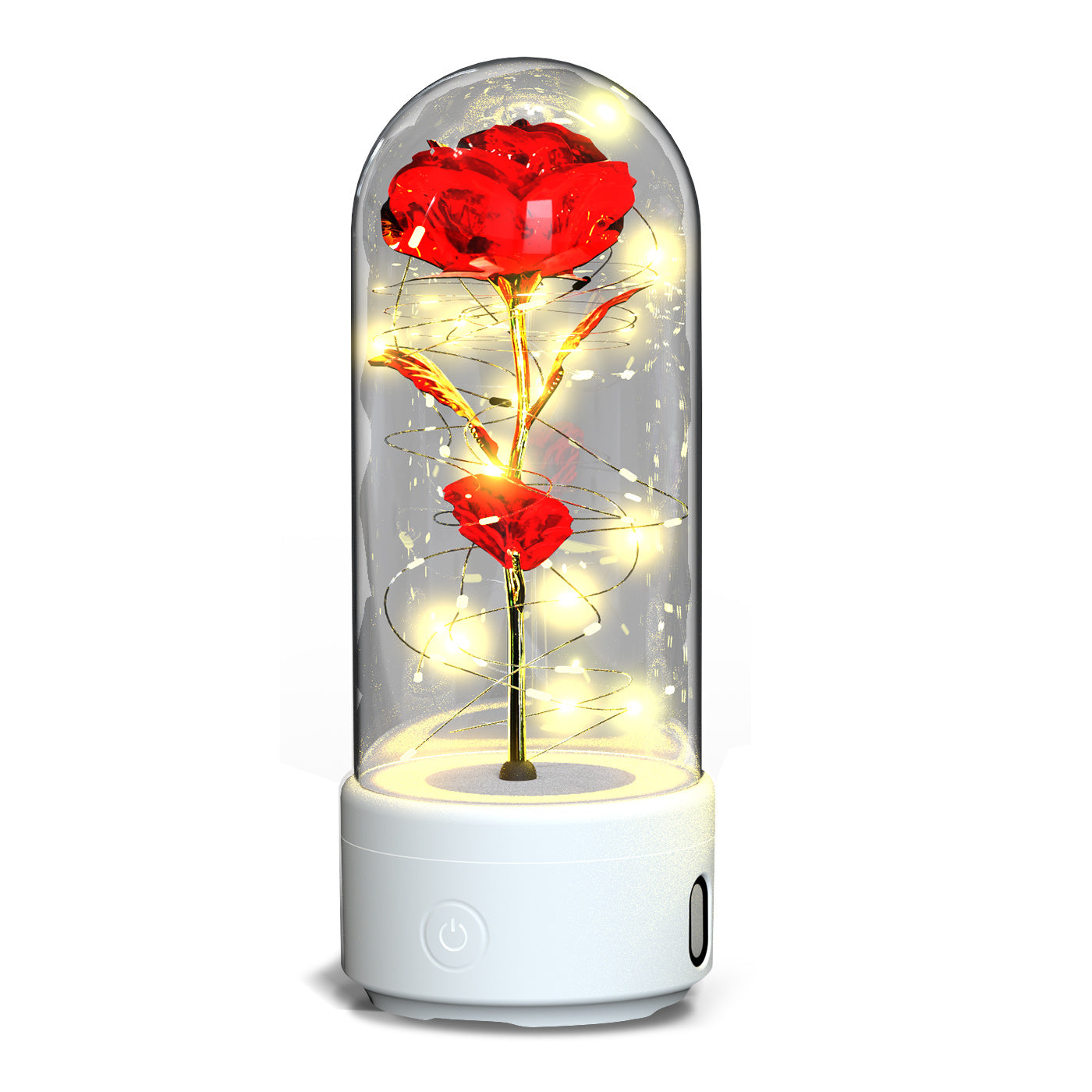 Creative 2 In 1 Rose Flowers LED Light And Bluetooth Speaker