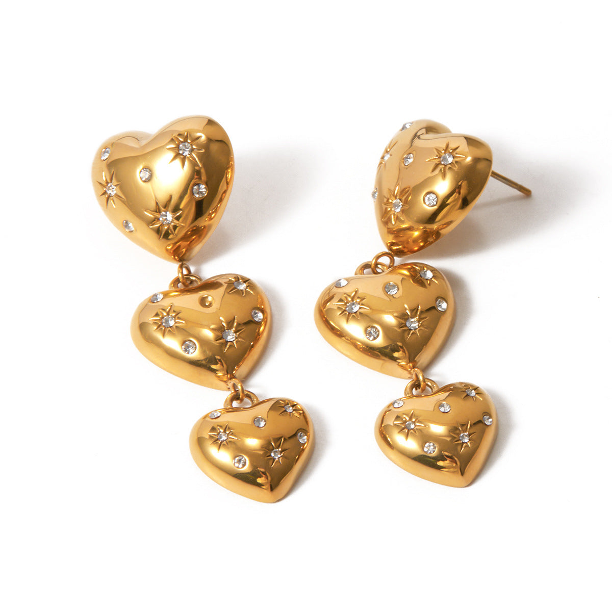 Heart-shaped Pendant Earrings With Diamond Jewelry dealsniper-net