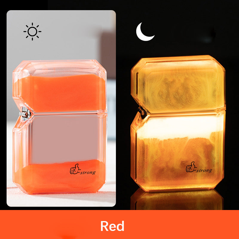 New Luminous Quicksand Windproof Lighter Gadgets Gym From House Quicksand red Single